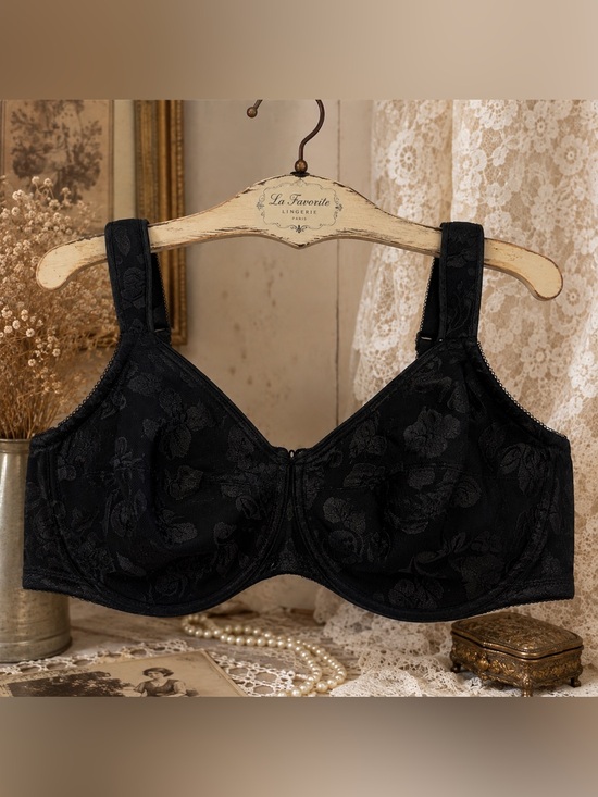 Wacoal Other - Wacoal Black Floral Jacquard Underwire Full Coverage Bra Women’s 36DDD